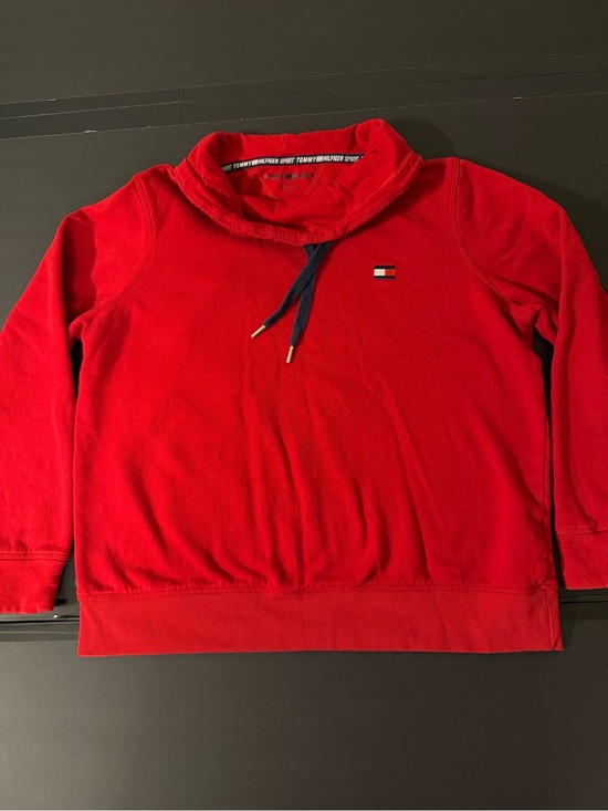 Tommy Hilfiger Tops - Tommy Hilfiger Sport Red Cowl Neck Funnel Neck Sweatshirt Pullover Womens Large